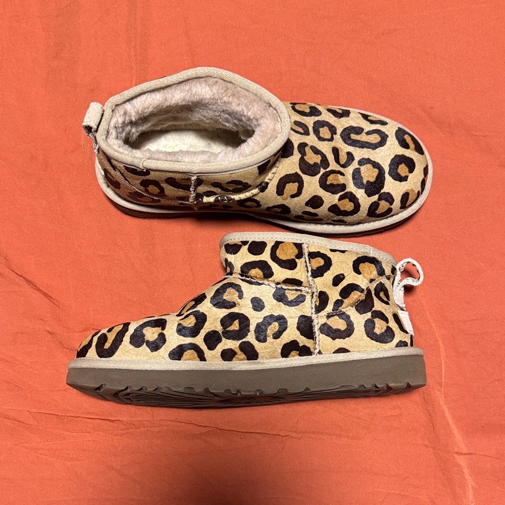 UGG Leopard Print Boots with Cozy Lining
